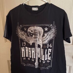 Altar'd State Black Short Sleeve Tee with Vintage Graphic